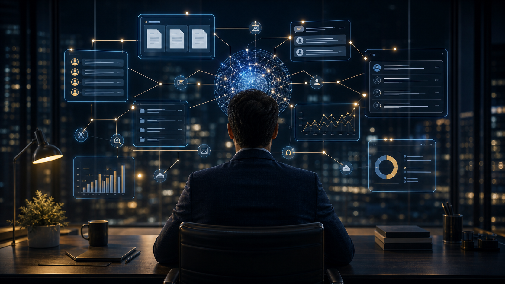 Custom AI integration workflow connecting business tools and analytics dashboards